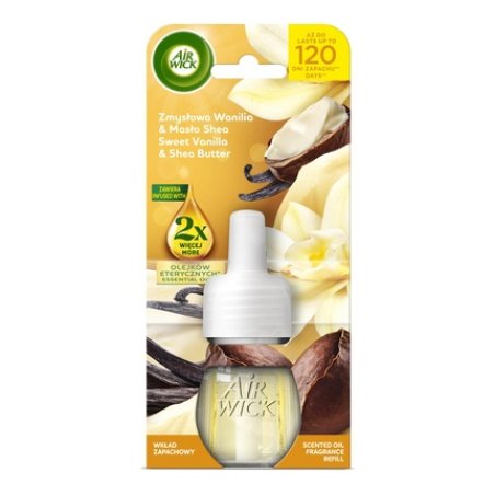 Benckiser Air Wick Essential Oils Refill For Electric Air Freshener Sensual Vanilla And Shea Butter 19 Ml