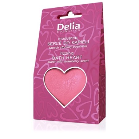 Delia Fizzy Heart Bath Bomb With Sweet Strawberry Scent 100g