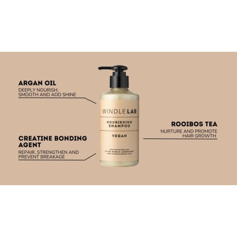 Windle Lab Nourishing Shampoo with Rooibos Tea and Moroccan Argan Oil