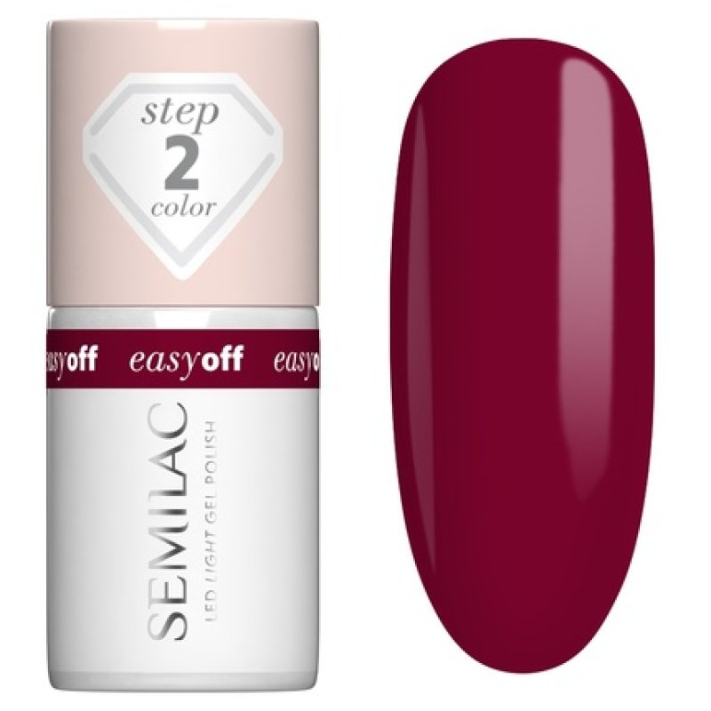 Semilac Easy Off Hybrid Nail Polish Led Light Cherry Coke 7 Ml