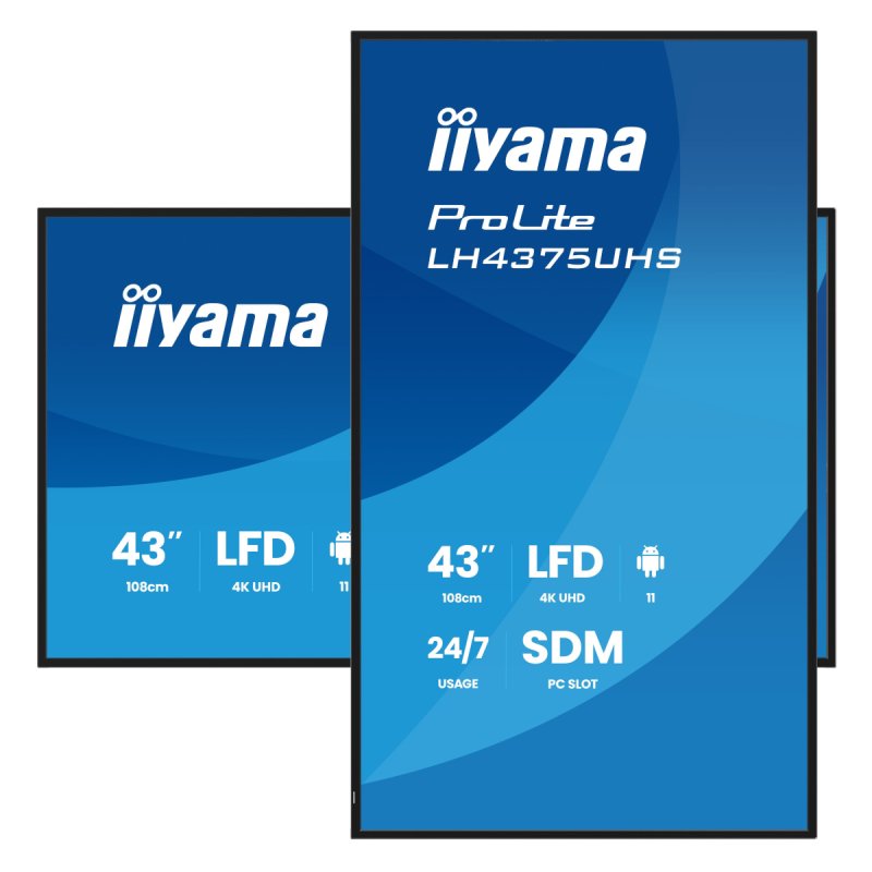 43IN 3840X2160 UHD IPS 500CD/M 2X 10W HDMI 3X DISPLAYPORT DP-OU