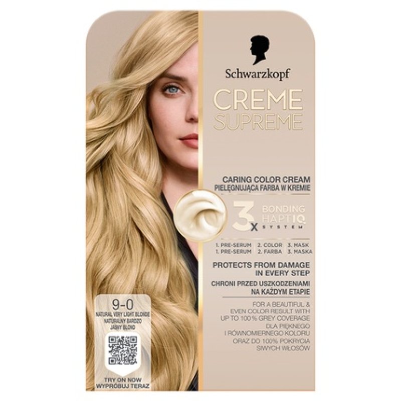 Schwarzkopf Creme Supreme Hair Color Shade 90 Natural Light Blonde
