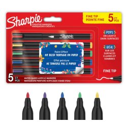 Sharpie - Creative Acrylic 5‑Blister - Assorted Colours - Fine Tip (2212912)