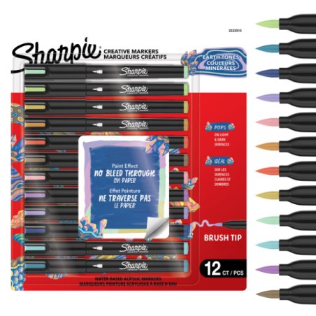 Sharpie - Creative Acrylic 12‑Blister - Earth Tones - Brush Tip (2223313)