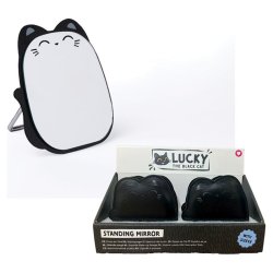 Lucky the Black Cat table mirror