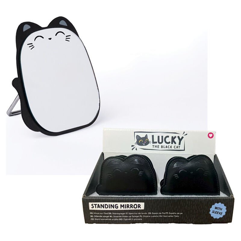Lucky the Black Cat table mirror