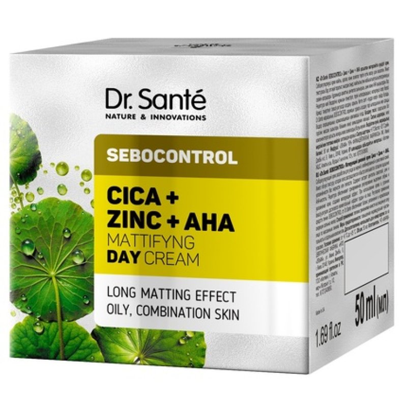 Elfa Pharm Drsante Sebocontrol Mattifying Day Cream Cica Zinc Aha 50 Ml