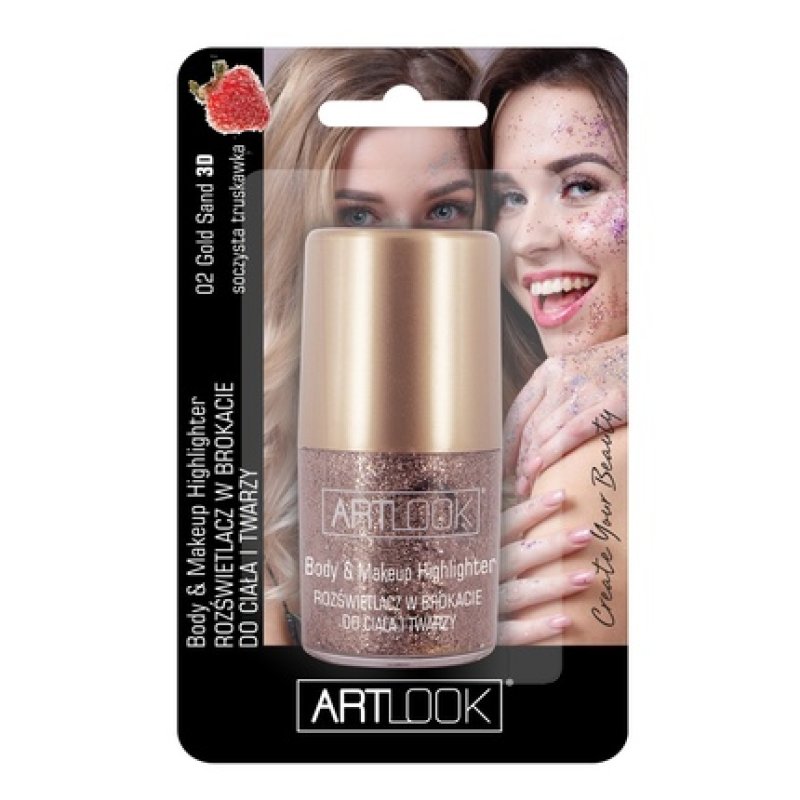 Chlapu Chlap Art Look Highlighter With Glitter For Body And Face In A Ball Gold