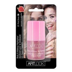 Chlapu Chlap Art Look Highlighter With Glitter For Body And Face In A Ball Pink