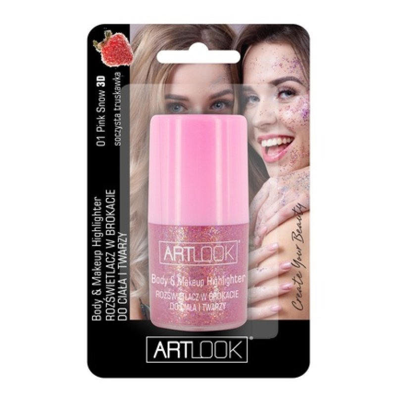 Chlapu Chlap Art Look Highlighter With Glitter For Body And Face In A Ball Pink