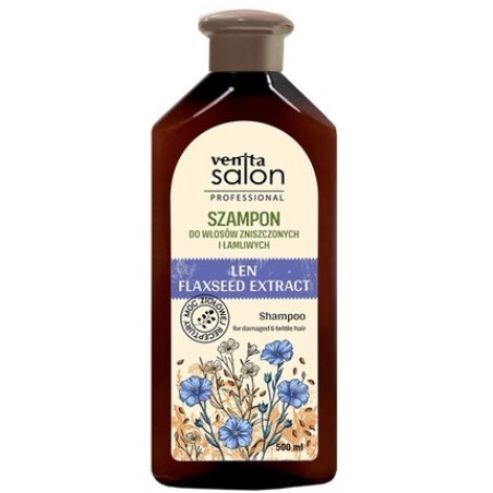 Venita Salon Professional Shampoo With Flax For Damaged And Brittle Hair 500 Ml