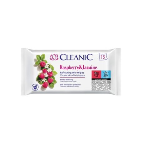 Harper Cleanic Refreshing Wipes Raspberry & Jasmine 15 Pieces