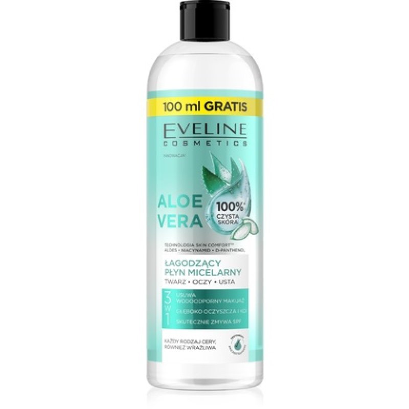 Eveline Skin Comfort Soothing Micellar Liquid Aloe Vera 3 In 1 500 Ml