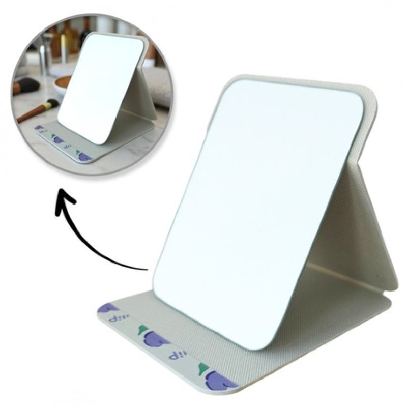 Ecarla Cosmetic Mirror With Ecoleather L22 15 X 20 Cm