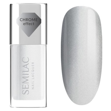Semilac Nail Lacquer Classic Nail Polish 115 Silver Chrome 9 Ml