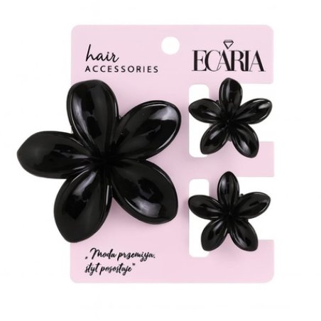 Ecarla Hair Clip Set 3in1 Ombre Flower Xl With 2 Mini Clips Sp428 3 Pieces