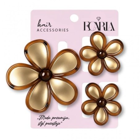 Ecarla Hair Clip Set 3 In 1 Flower Ombre Xl With 2 Mini Clips Sp433 3 Pcs