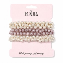 Ecarla Set Of 3 Hair Ties On Card Pearls Gum189