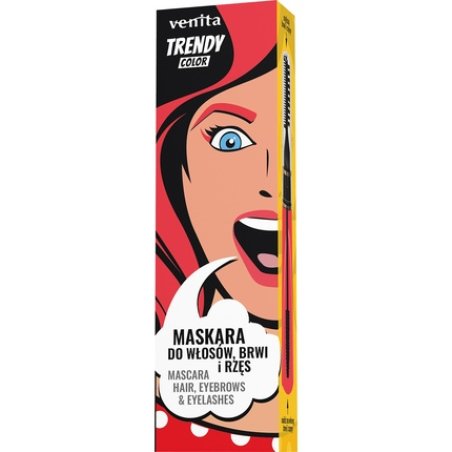 Venita Trendy Mascara 3 In 1 Eyebrows And Eyelashes No 34 Light Red 13 G