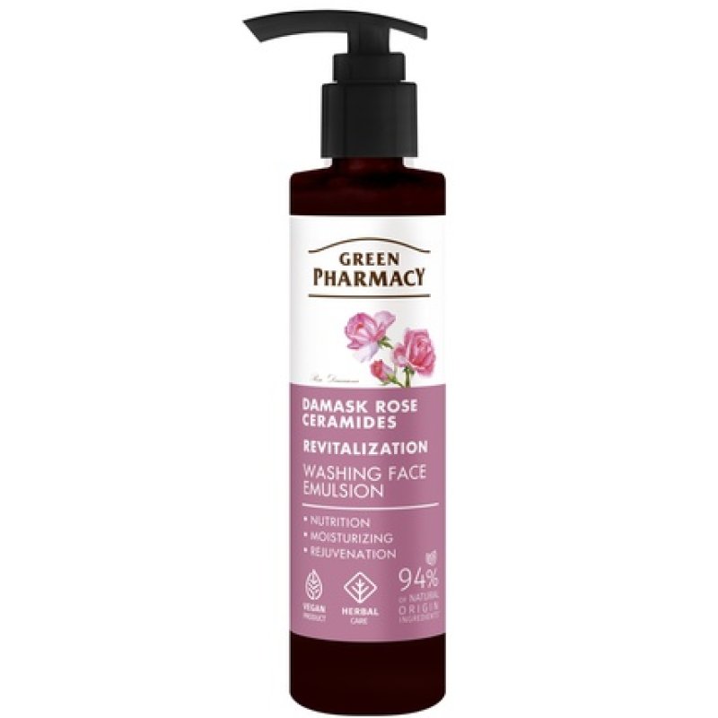 Elfa Pharm Green Pharmacy Damask Rose Ceramides Revitalizing Face Cleansing Emulsion 150 Ml