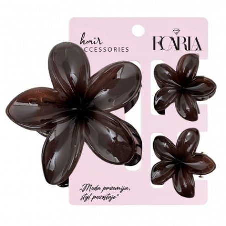 Ecarla Hair Clip Set 3in1 Ombre Flower Xl With 2 Mini Clips Sp427 3 Pieces