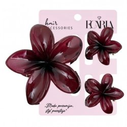 Ecarla Hair Clip Set 3 In 1 Ombre Flower Xl With 2 Mini Clips Sp429 3 Pcs