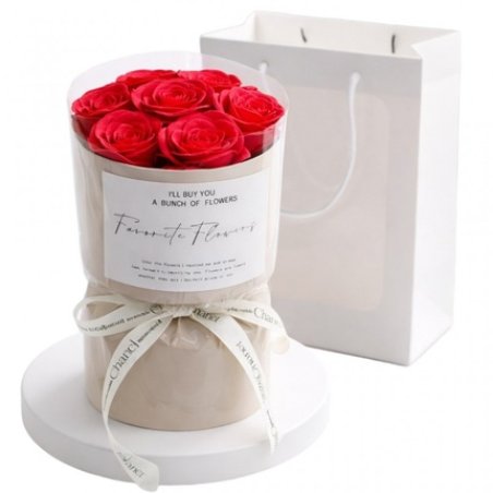 Ecarla Scented Soap Flower Bouquet In A Box Flower Box Led 7 Pcs Buk27cze