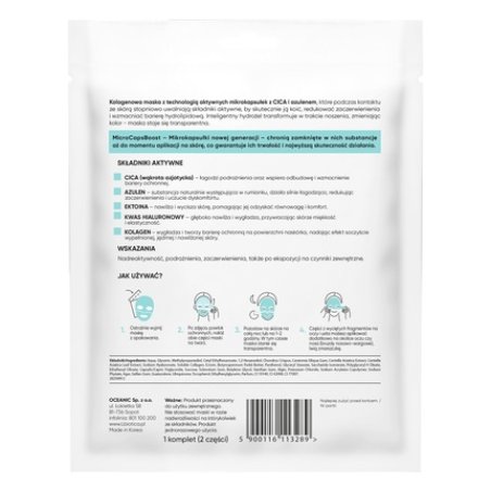 Lbiotica Transforming Hydrogel Collagen Mask With Cica And Azulene Soothing And Reducing Redness