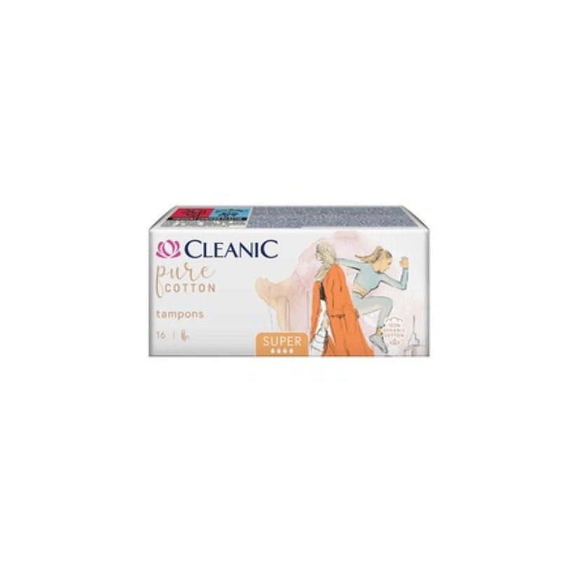 Harper Cleanic Pure Cotton Super Tampons From Organic Cotton 16 Pieces