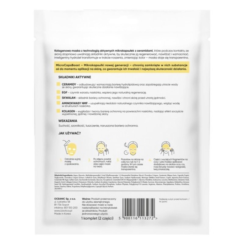 Lbiotica Transforming Hydrogel Collagen Mask With Ceramides Regeneration And Hydration