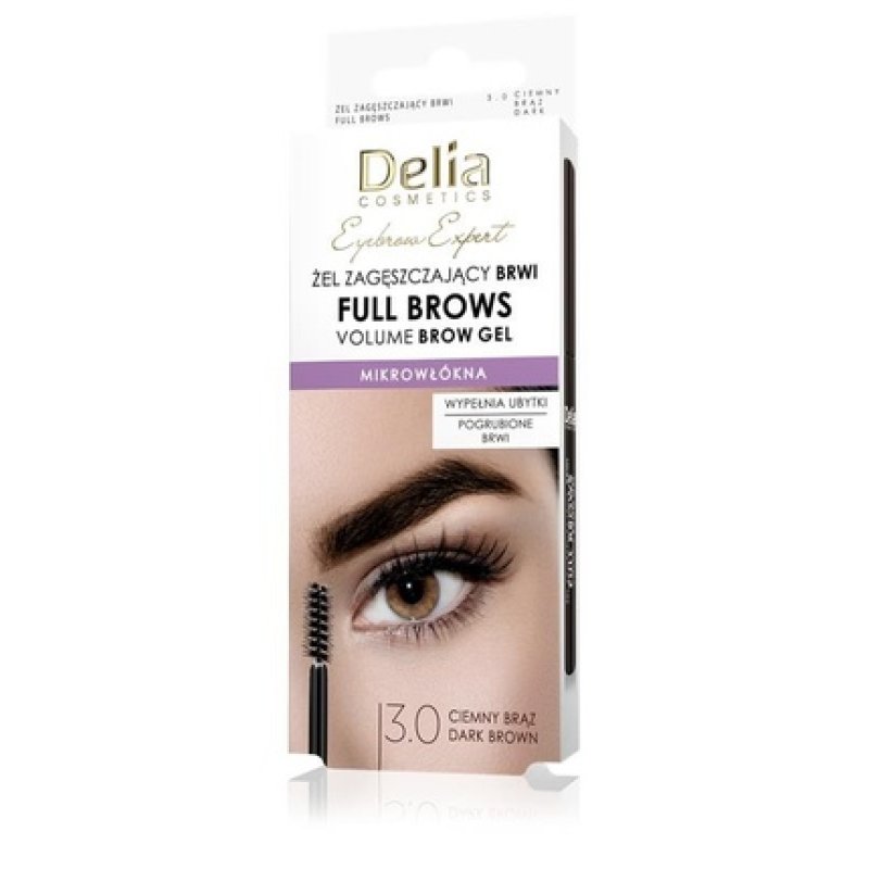 Delia Eyebrow Expert Thickening Gel For Eyebrows Full Brow 30 Brown 7 Ml