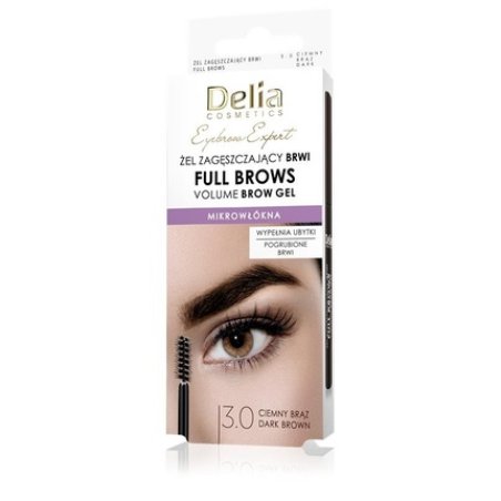 Delia Eyebrow Expert Thickening Gel For Eyebrows Full Brow 30 Brown 7 Ml