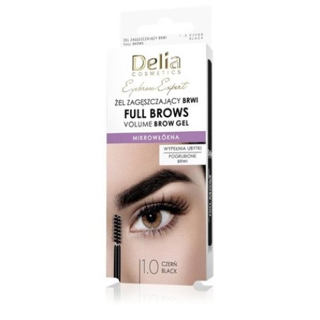 Delia Eyebrow Expert Brow Thickening Gel Full Brow 10 Black 7 Ml
