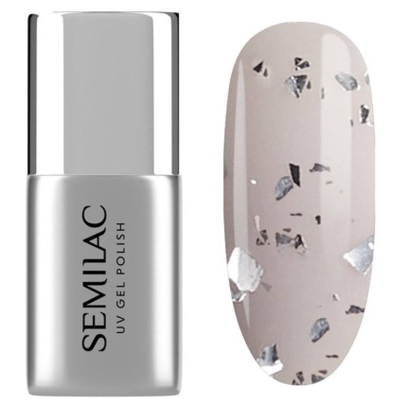 Semilac Winter Wonderland No Wipe Hybrid Nail Polish Top Coat T34 Frozen 7 Ml