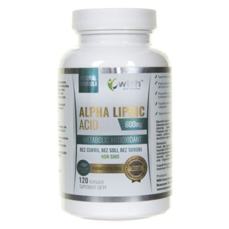 Wish Pharmaceutical Alpha Lipoic Acid (ALA) 600mg 120 Capsules