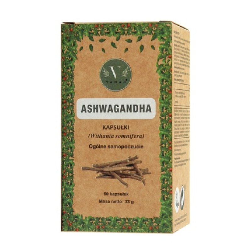 Ajurweda Vanan Ashwagandha Dietary Supplement Supporting Strength Calmness And Vitality Capsules 60 Pcs