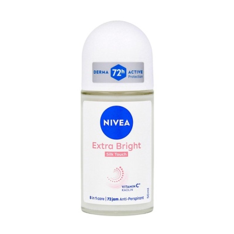 Nivea Women's Rollon Antiperspirant Extra Bright Silk Touch 50 Ml