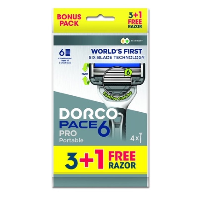 Disiclin Dorco Pace 6 Pro Disposable Razor With 6 Blades 4 Pieces