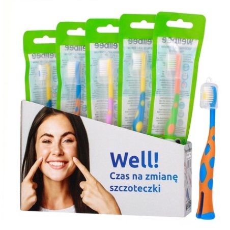 Wellbee Display Toothbrushes For Children Over 3 Years Old Mix Of 15 Pieces