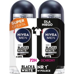 Nivea Deo Rollon Duo Men's Black & White Invisible Original 2x50ml