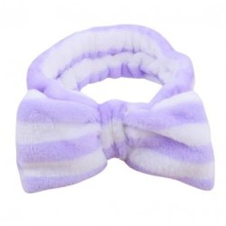 Ecarla Hair Cosmetic Headband With Bow Purple And White Opk18fio