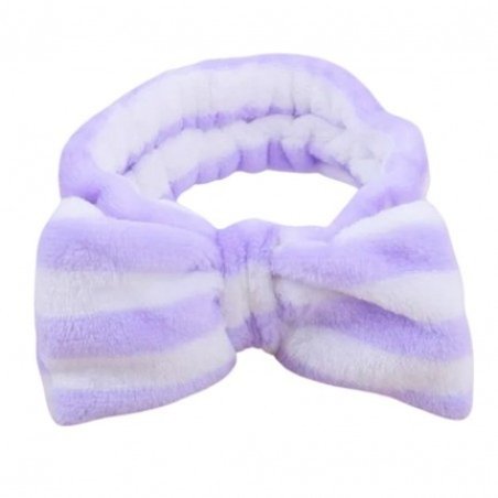 Ecarla Hair Cosmetic Headband With Bow Purple And White Opk18fio