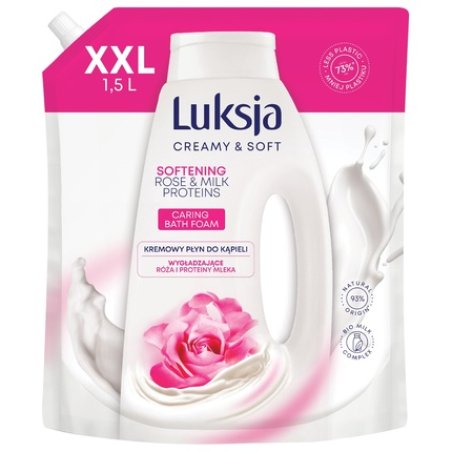 Sarantis Luksja Creamy & Soft Softening Bath Liquid Rose & Protein Milk 1500 Ml