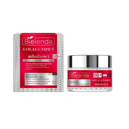 Bielenda Collagen Youth Stimulator Nourishing Repairing Antiwrinkle Cream 80 50 Ml