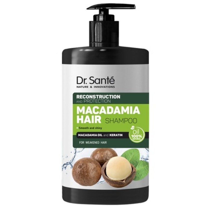 Elfa Pharm Dr Sante Macadamia Hair Shampoo For Damaged Hair With Macadamia Oil And Keratin 1000 Ml