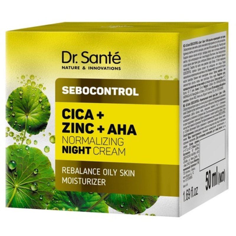 Elfa Pharm Drsante Sebocontrol Night Cream Cica Zinc Aha 50 Ml