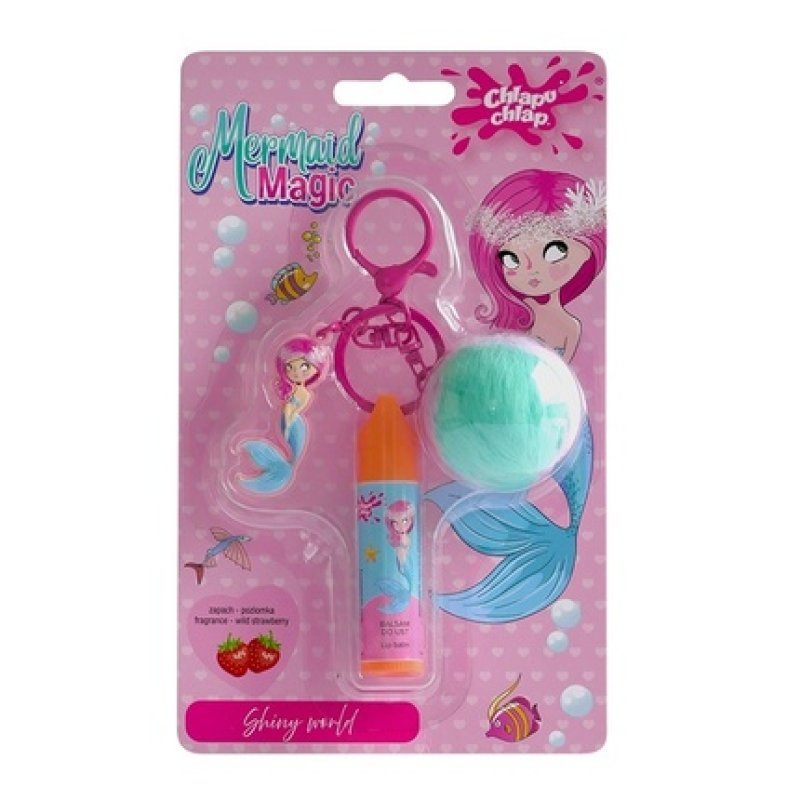 Chlapu Chlap Lip Gloss With Keychain Mermaid Magic Strawberry