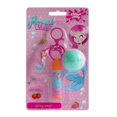 Chlapu Chlap Lip Gloss With Keychain Mermaid Magic Strawberry