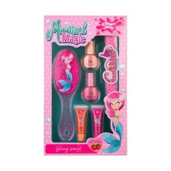 Chlapu Chlap Mermaid Magic Children's Set With Brush Nail Polishes Nail File And Lip Glosses