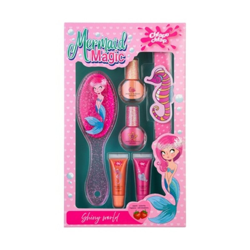Chlapu Chlap Mermaid Magic Children's Set With Brush Nail Polishes Nail File And Lip Glosses